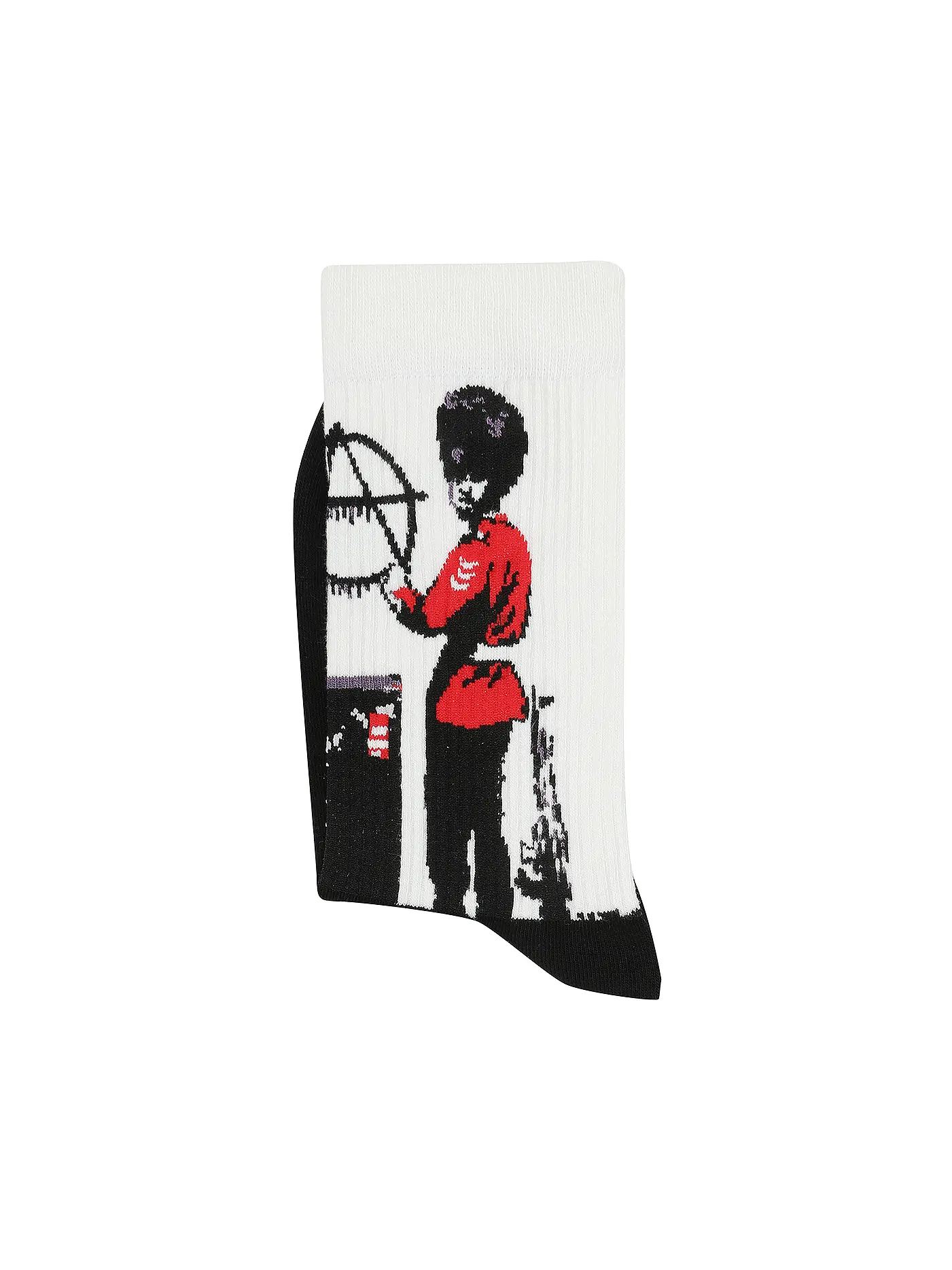 MUSEARTA | Damen Socken BANKSY GRAFFITI - ANARCHIST SOLDIER white | 